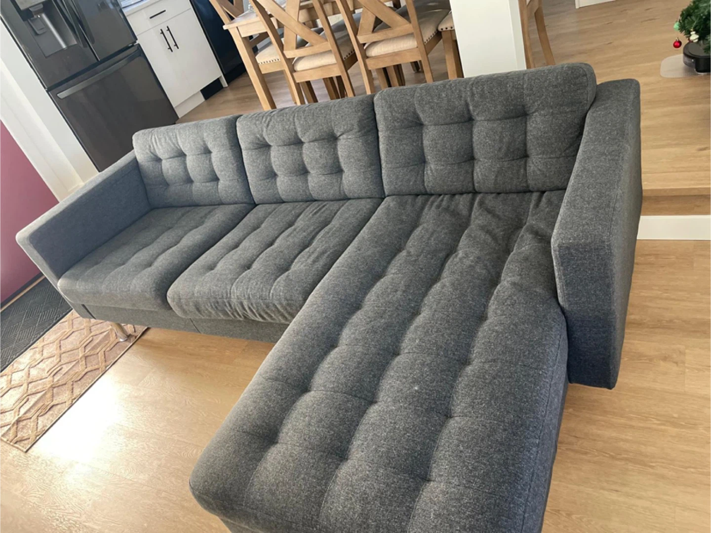 Grey Sectional Sofa with Chaise - photo 4