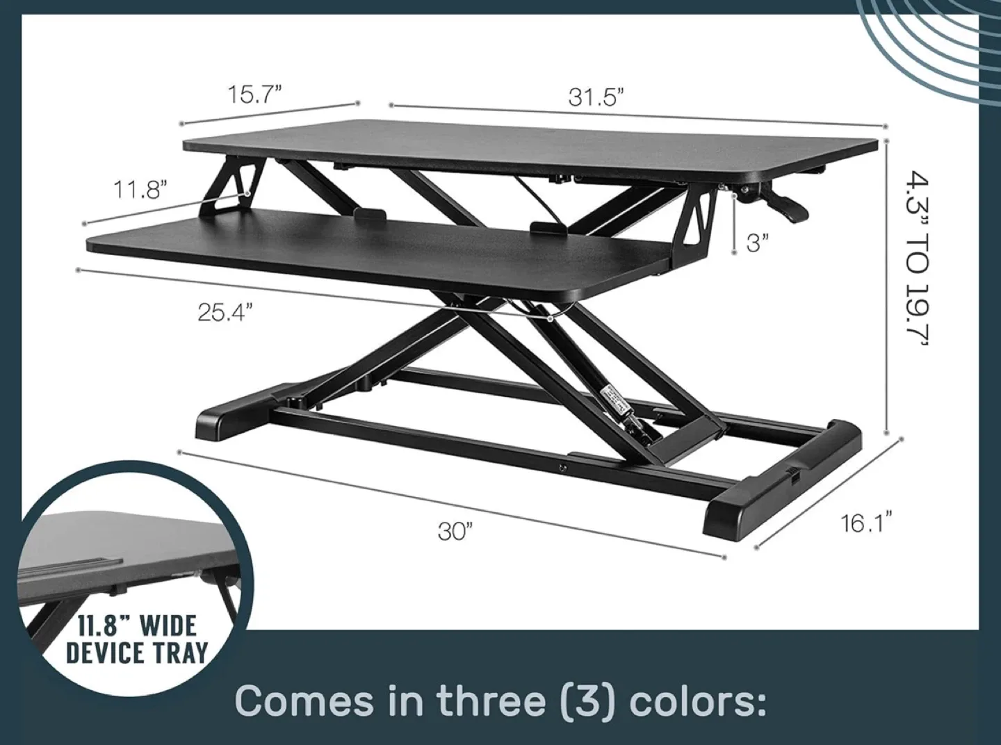 Standing Desk Converter & Monitor Riser - Height Adjustable image indicator(5)