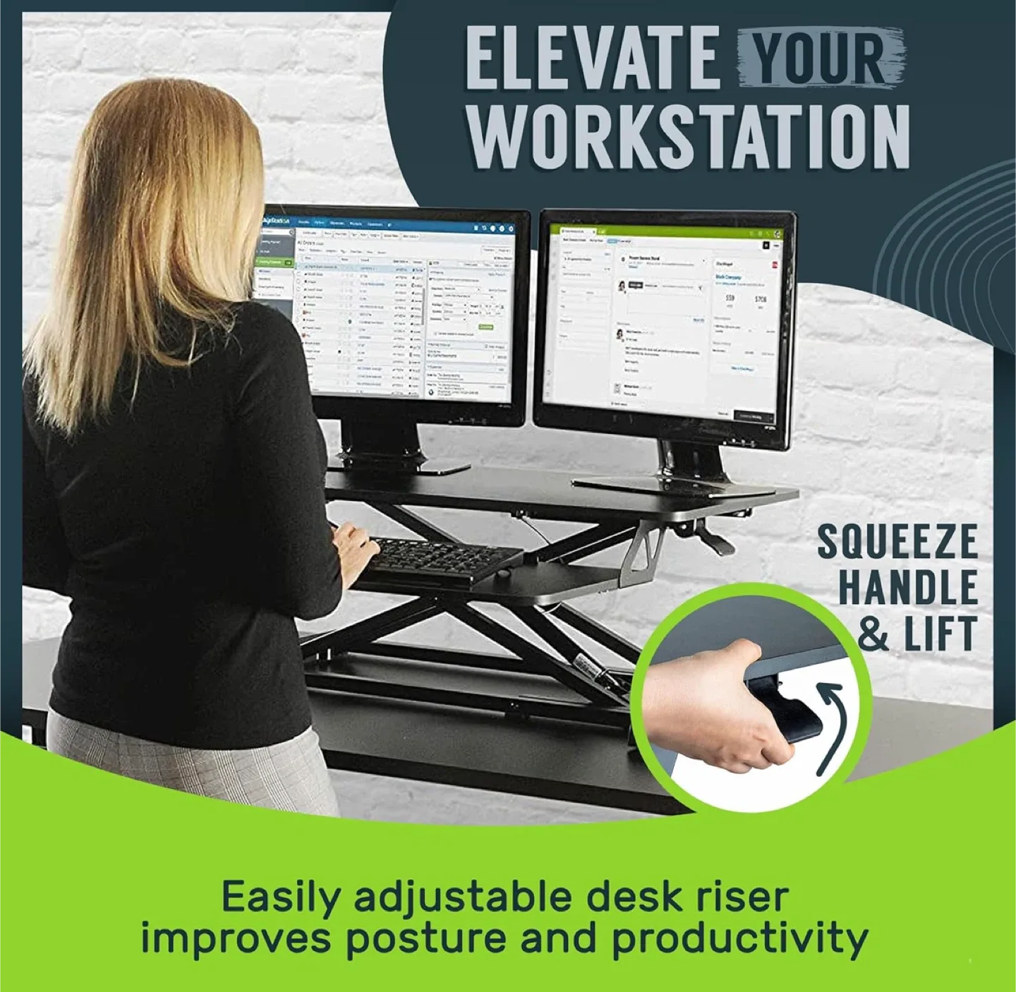 Standing Desk Converter & Monitor Riser - Height Adjustable image indicator(4)