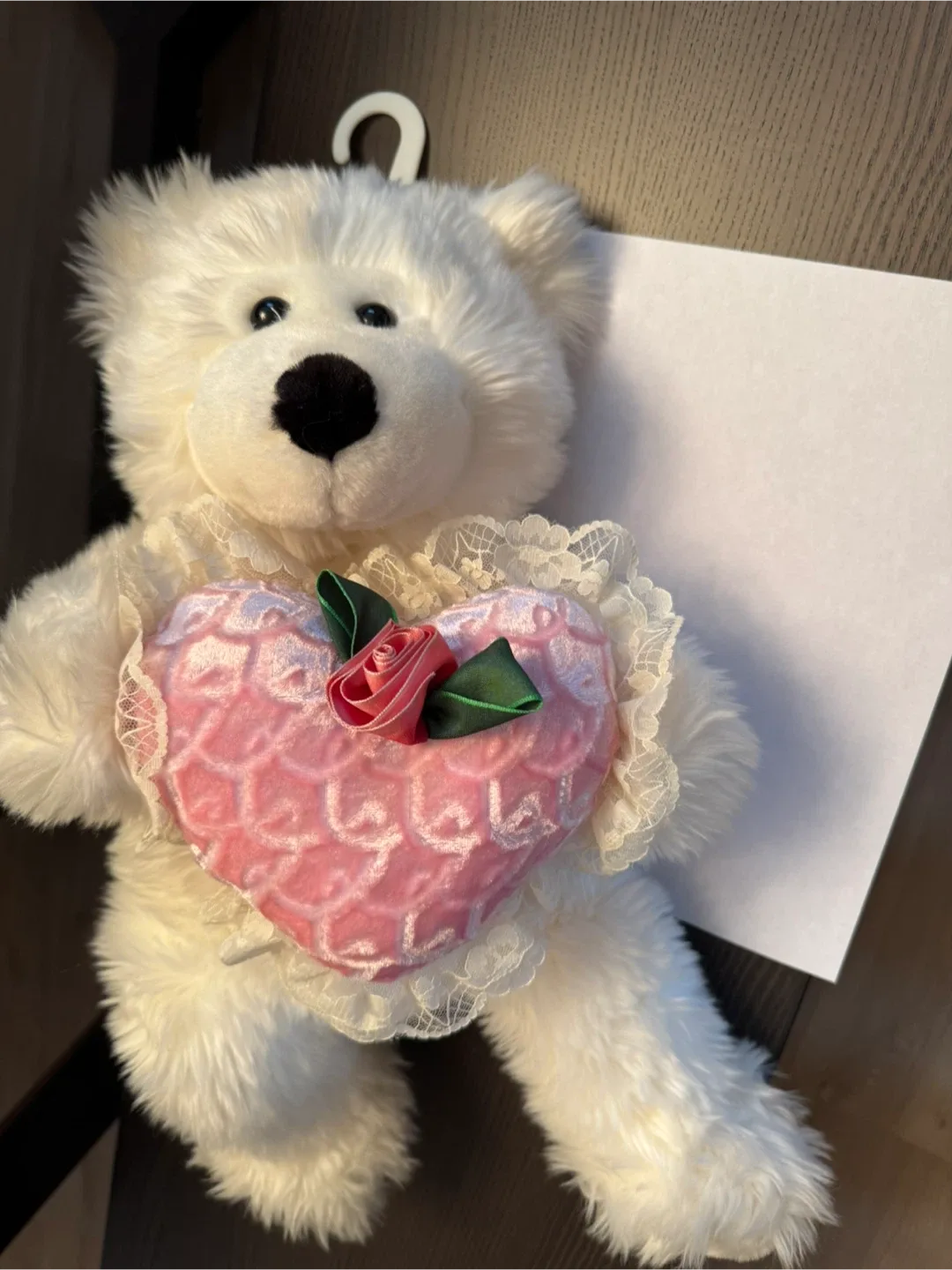 White Plush Teddy Bear with Heart image indicator(3)