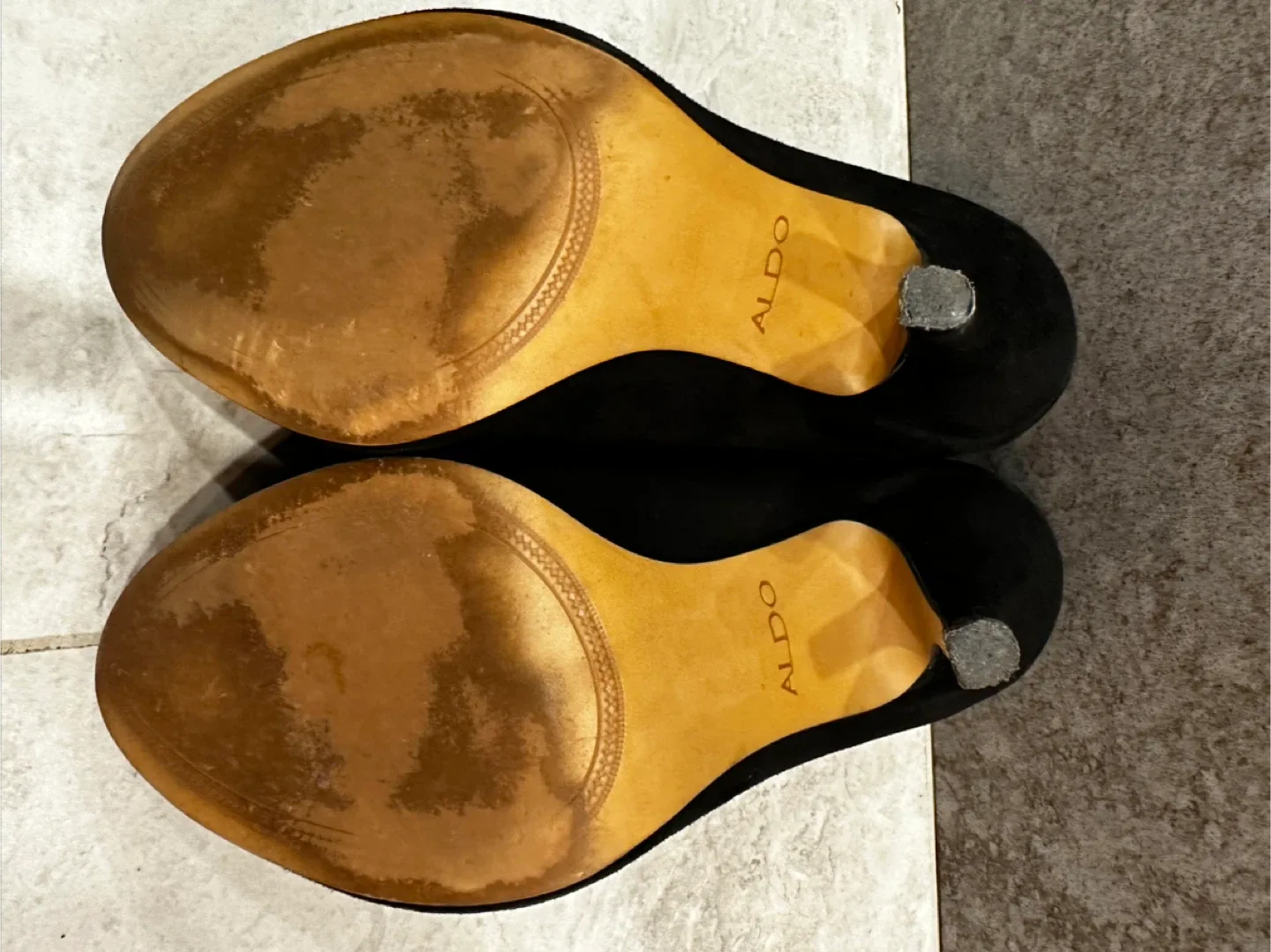 Aldo Black Suede Heeled Booties image indicator(3)