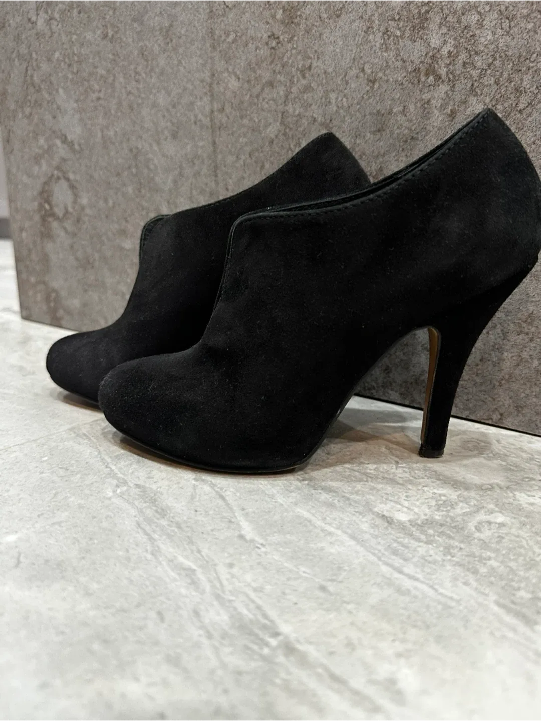 Aldo Black Suede Heeled Booties image indicator(2)