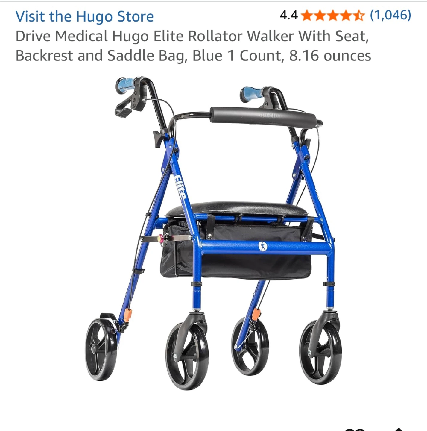 Drive Medical Hugo Elite Rollator Walker - Blue