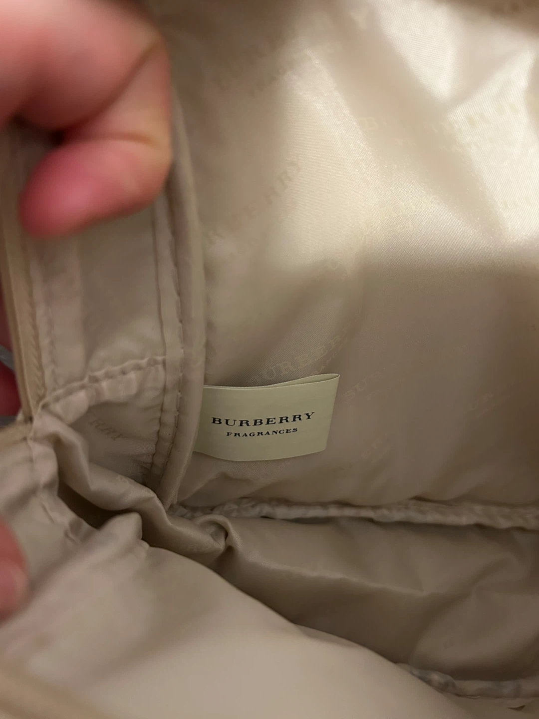 New Burberry Beige Canvas Pouch / Cosmetic Bag - photo 3