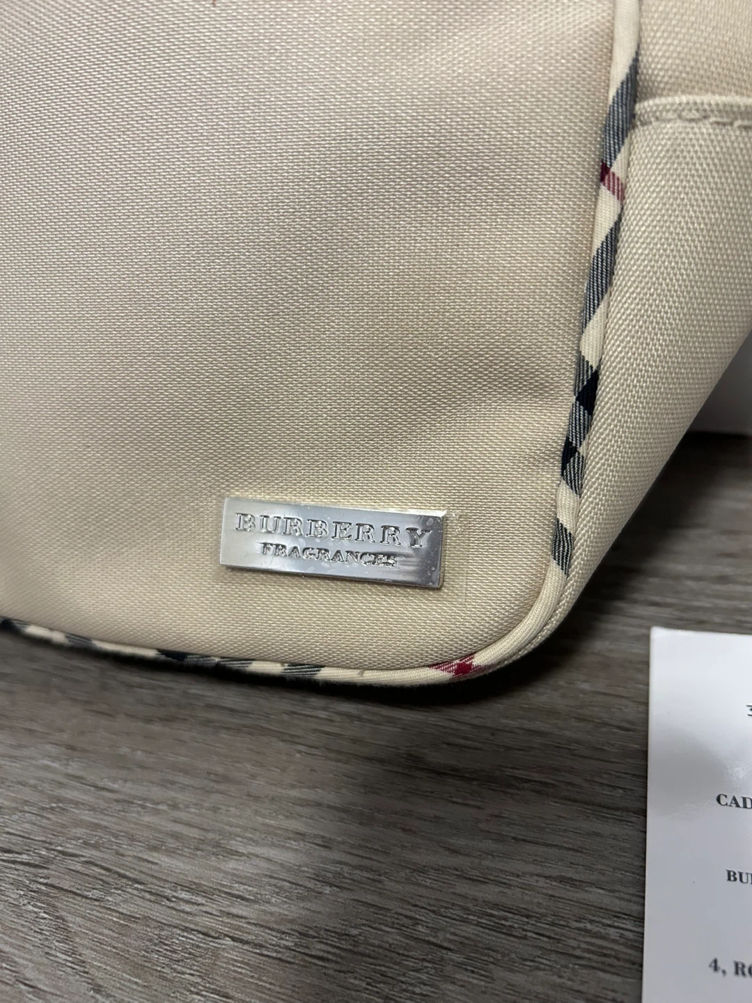New Burberry Beige Canvas Pouch / Cosmetic Bag - photo 2