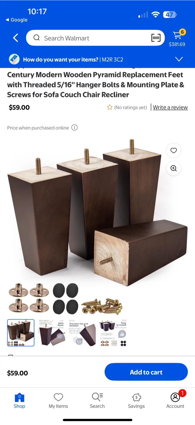 Century Modern Wooden Pyramid Replacement Feet