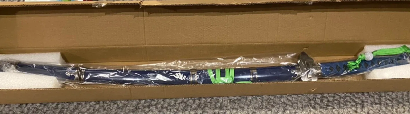 New Cosplay Prop Blue Exorcist Sword Steel Okumura rin Cosplay image indicator(5)