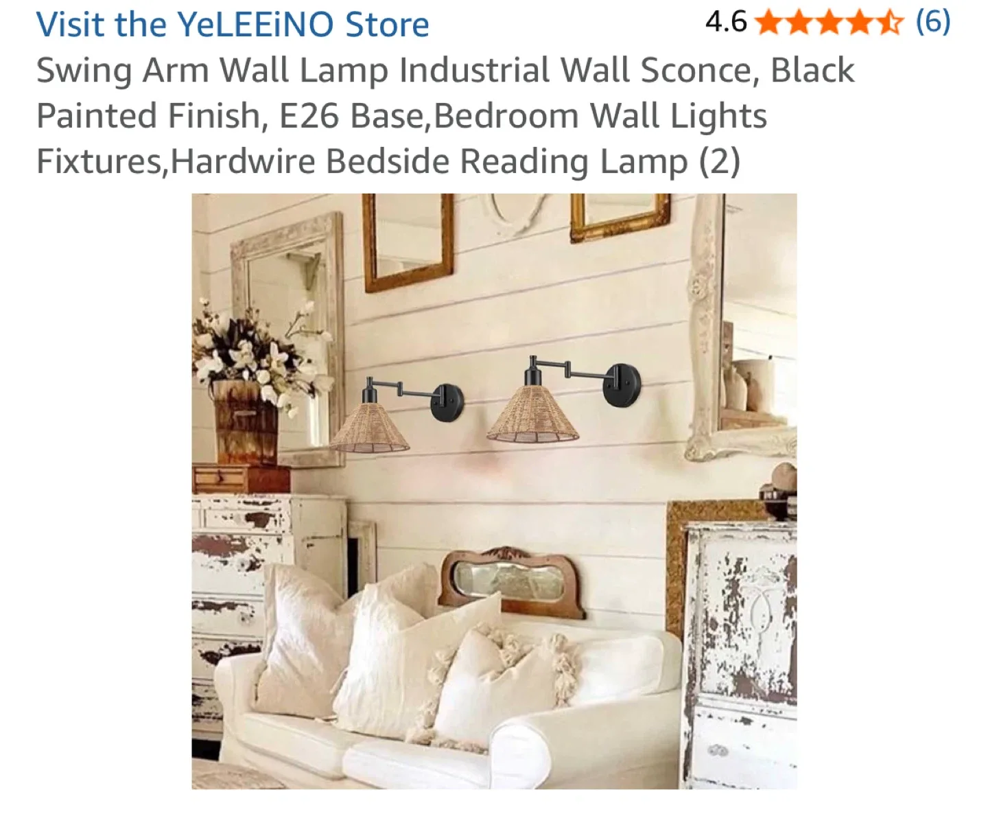 YeLEEINO Swing Arm Wall Lamp - Industrial Style image indicator(6)