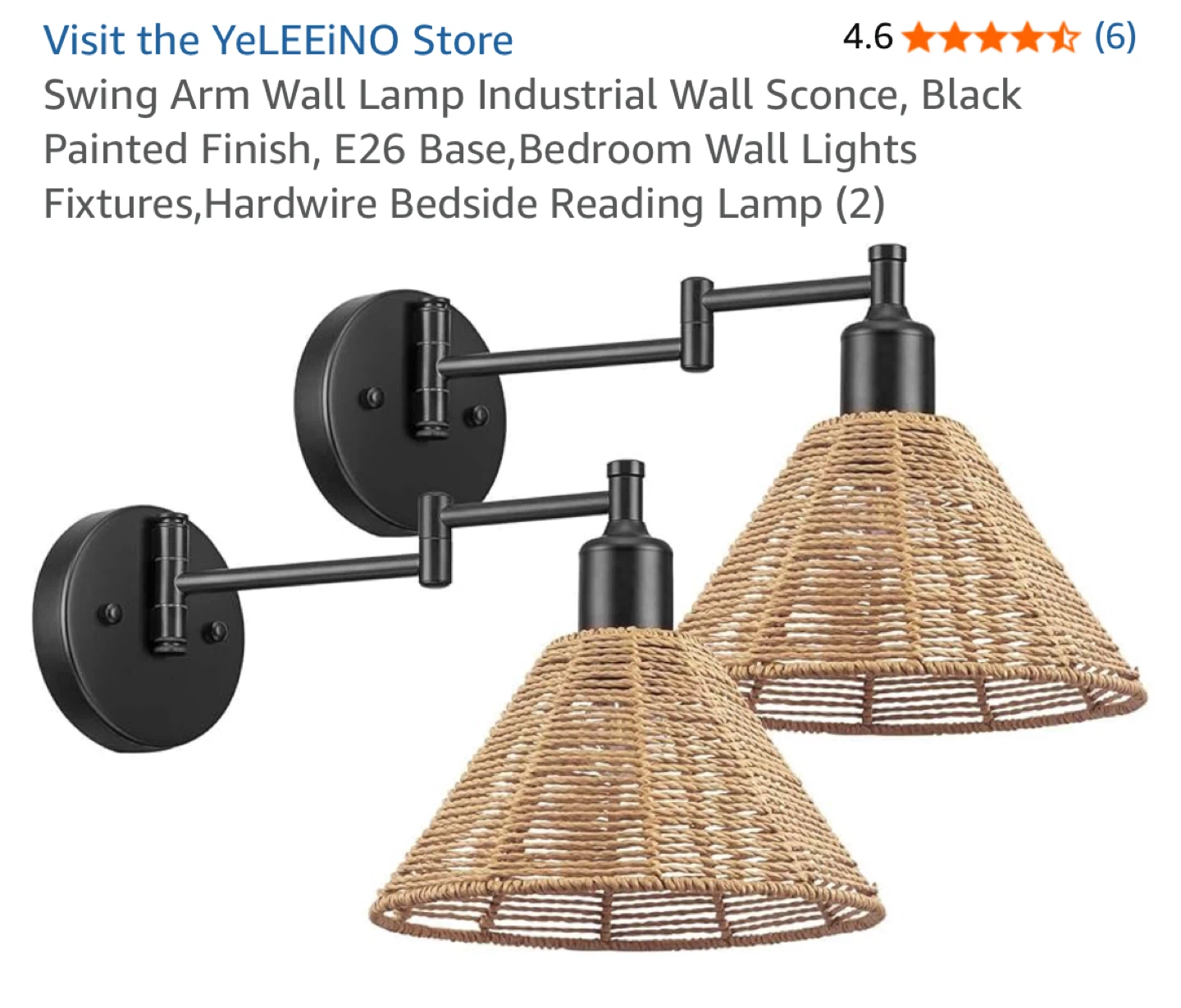 YeLEEINO Swing Arm Wall Lamp - Industrial Style