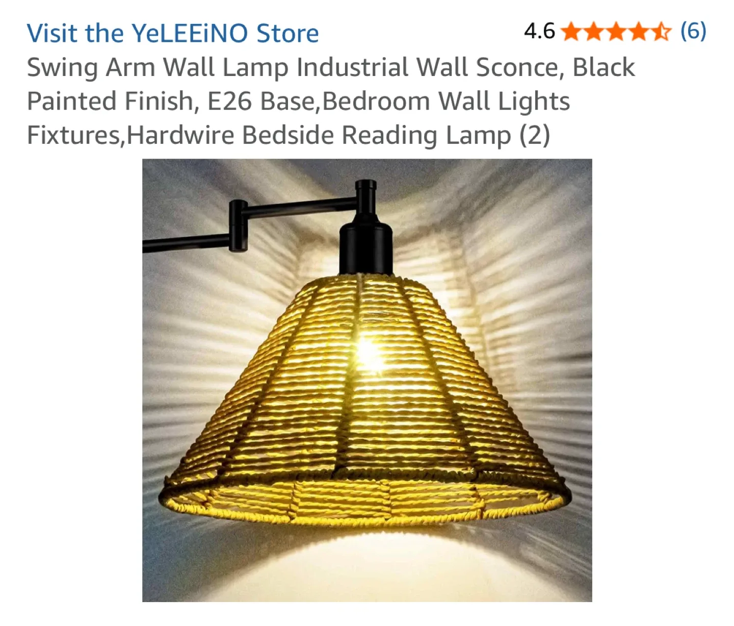 YeLEEINO Swing Arm Wall Lamp - Industrial Style image indicator(4)