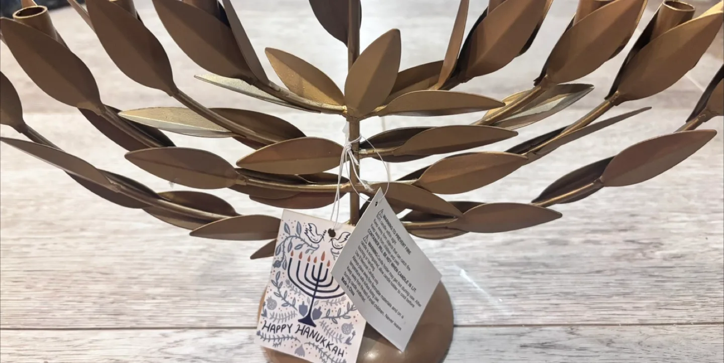 Hanukkah Menorah - Gold Leaf Design image indicator(5)