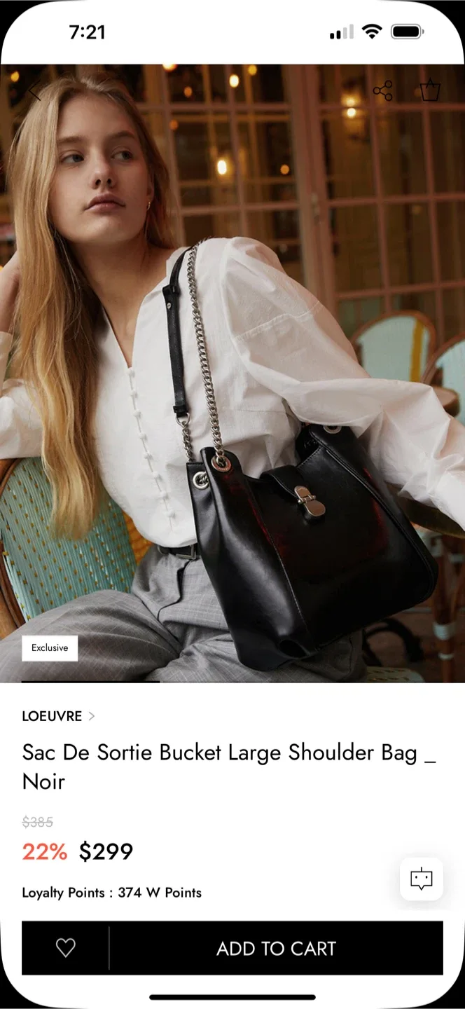 LOEUVRE Sac De Sortie Bucket Large Shoulder Bag - Noir