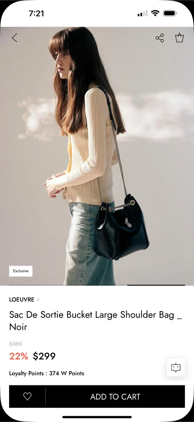 LOEUVRE Sac De Sortie Bucket Large Shoulder Bag - Noir image indicator(3)