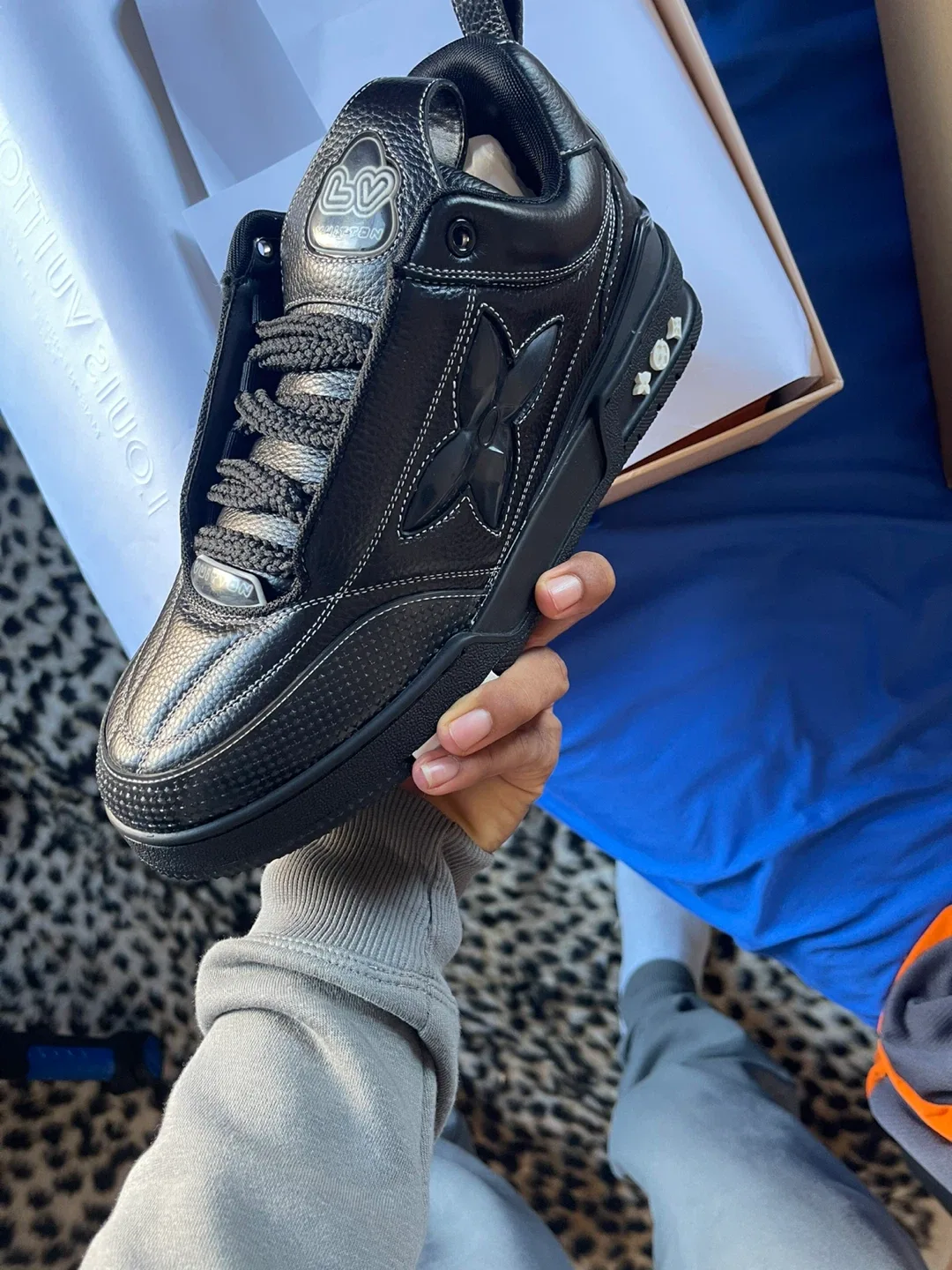 Louis Vuitton Black Leather Sneaker image indicator(9)