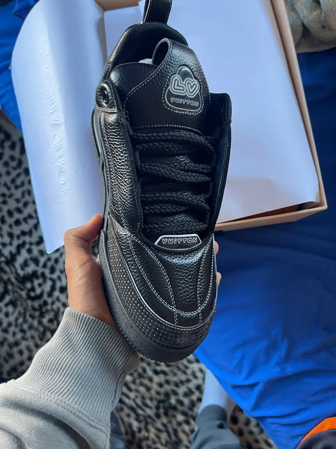 Louis Vuitton Black Leather Sneaker image indicator(7)