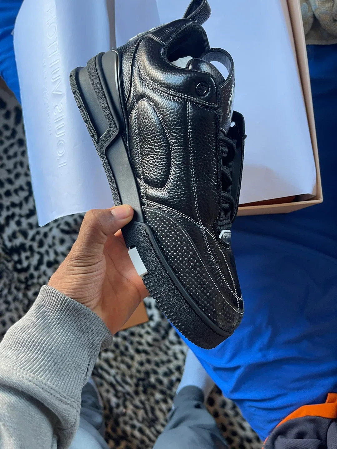 Louis Vuitton Black Leather Sneaker image indicator(8)