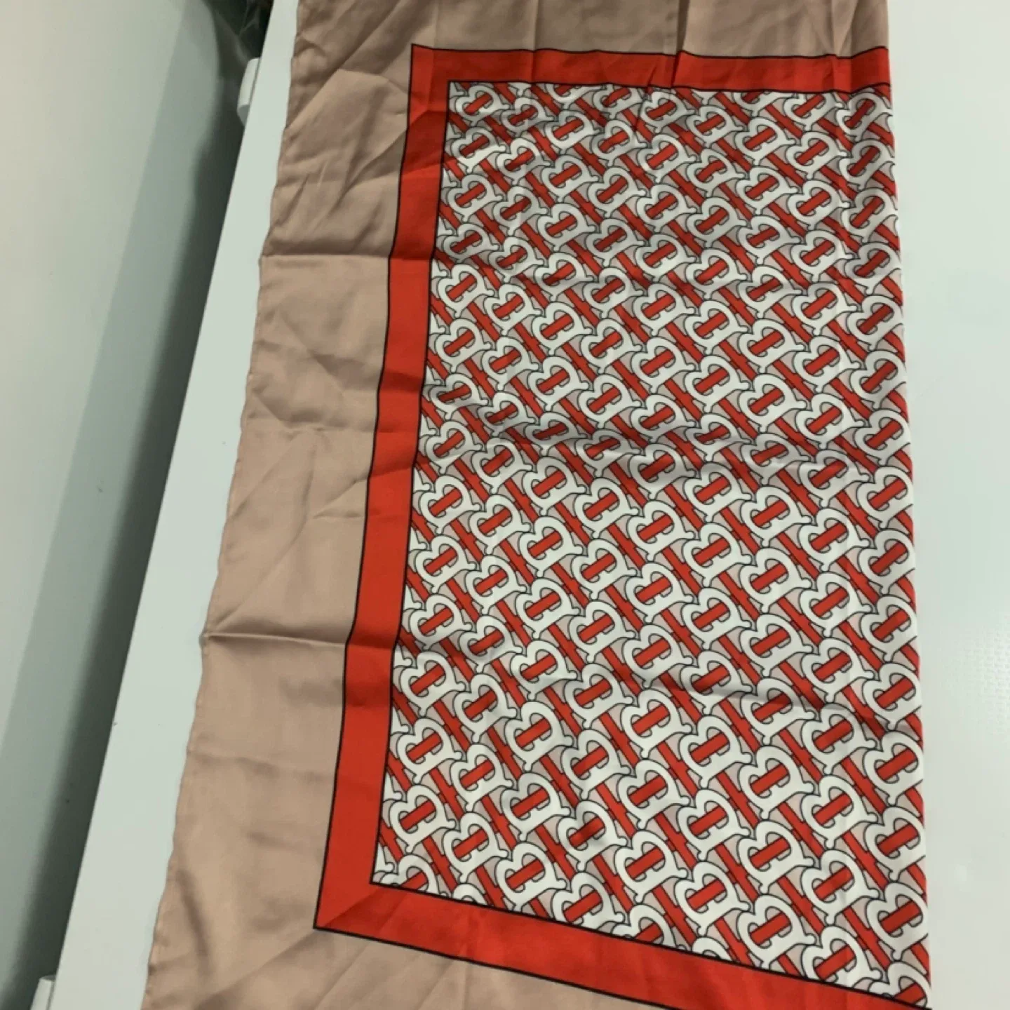 Burberry Scarf - Red & White Pattern image indicator(2)
