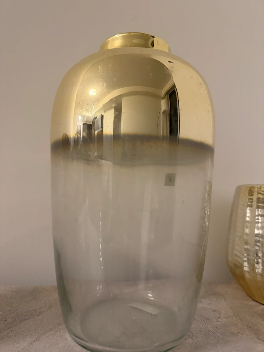 Gold & Clear Glass Vase