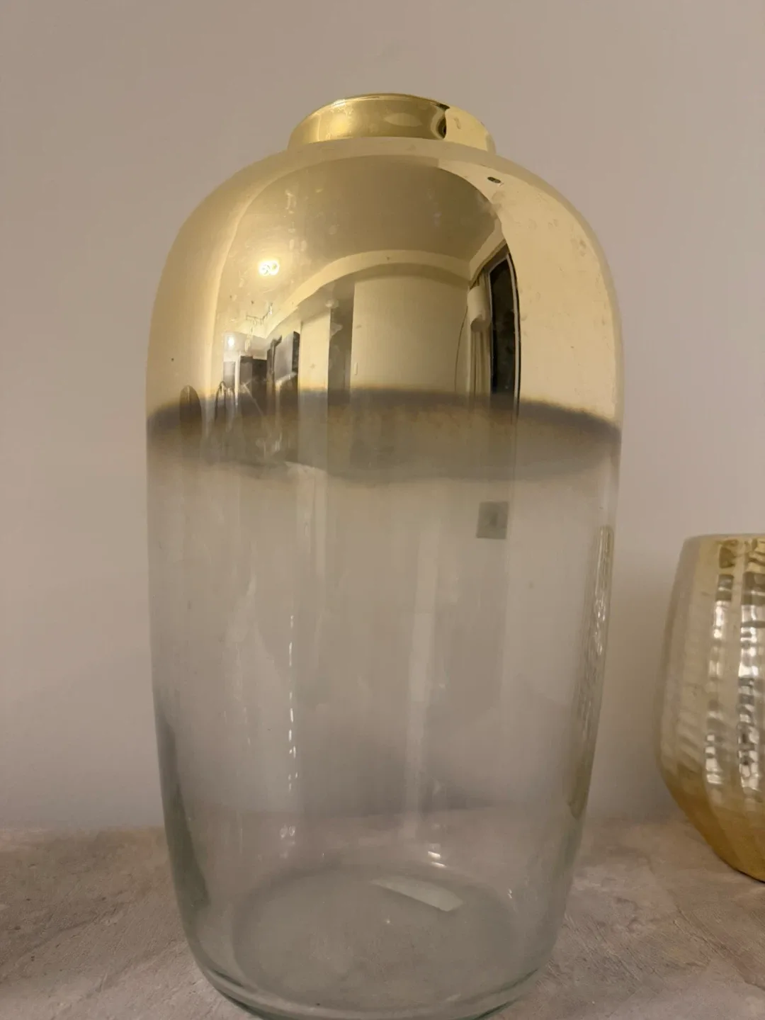 Gold & Clear Glass Vase thumbnail