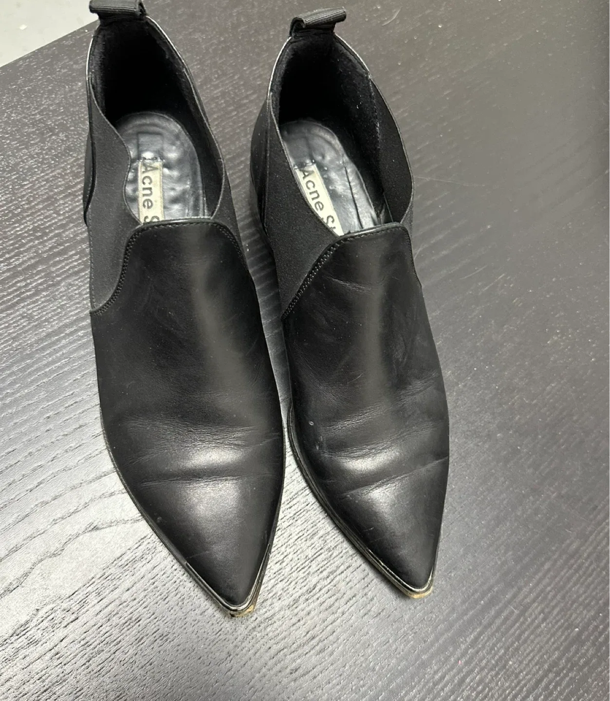 Acne Studios Black Leather Ankle Boots image indicator(2)