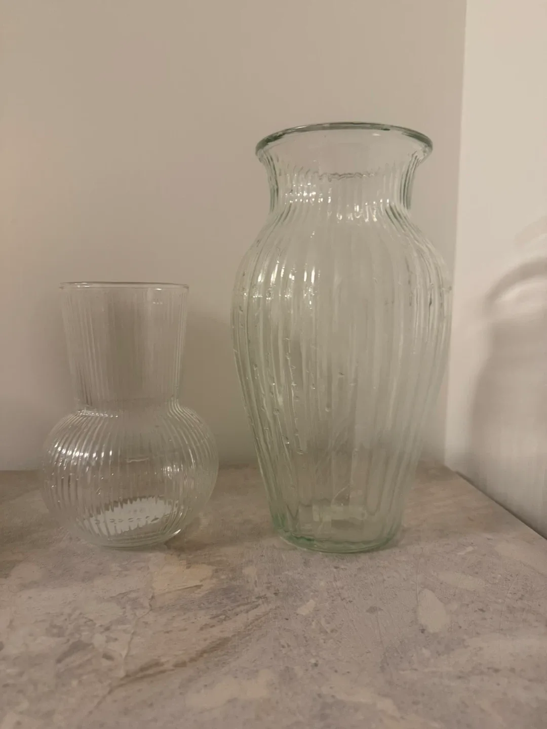 Set of Two Clear Glass Vases thumbnail