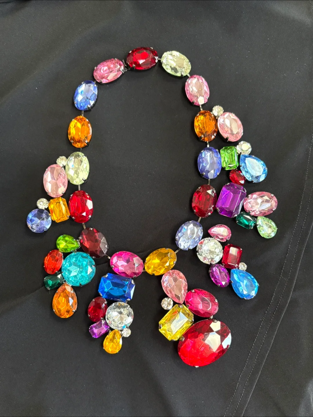 Beautiful Glass Choker Necklace - New Condition 17” Long image indicator(3)