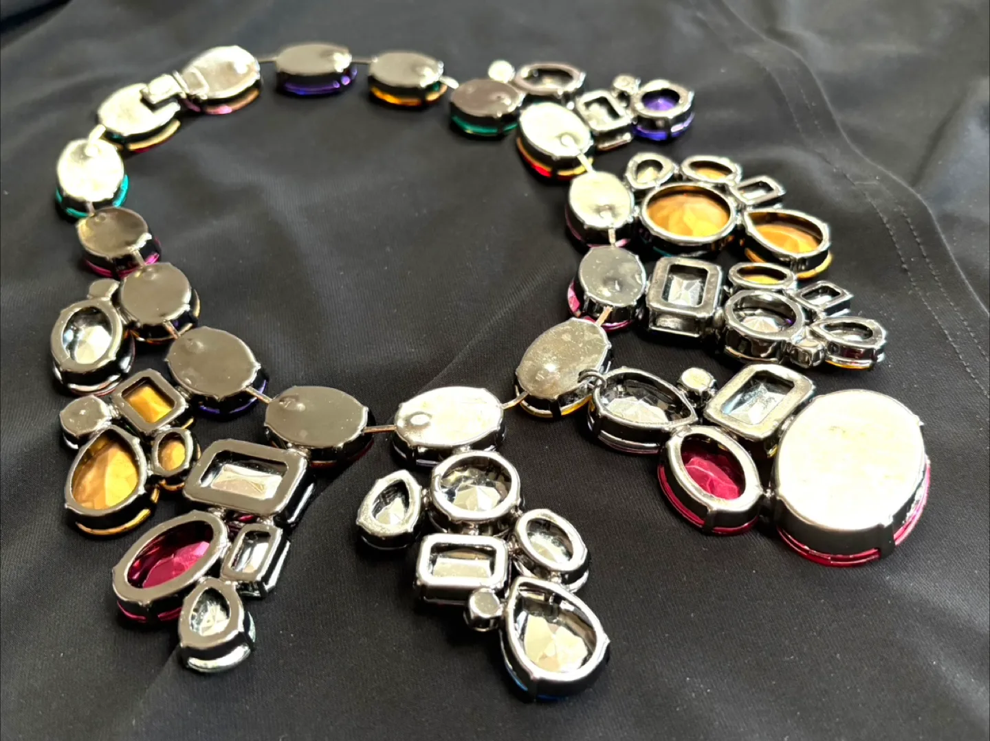 Beautiful Glass Choker Necklace - New Condition 17” Long image indicator(8)