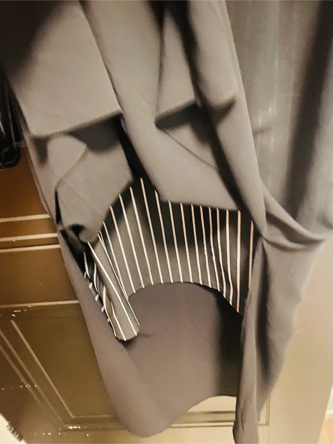 Black Pinstripe Long Sleeve Dress - Size S image indicator(6)