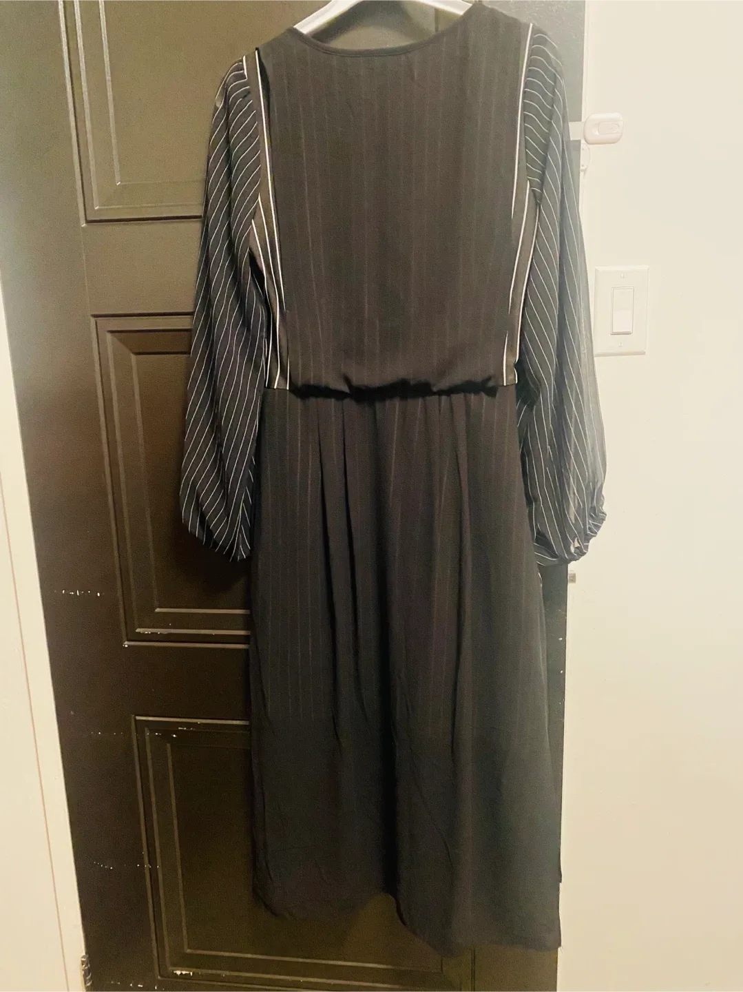 Black Pinstripe Long Sleeve Dress - Size S image indicator(2)