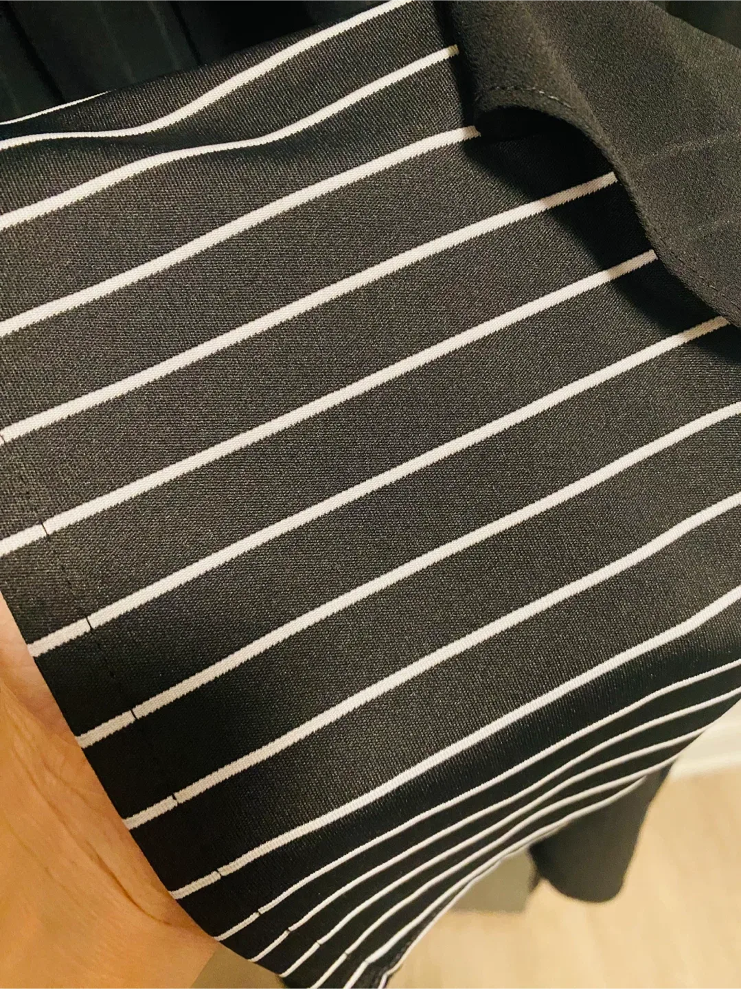 Black Pinstripe Long Sleeve Dress - Size S image indicator(8)