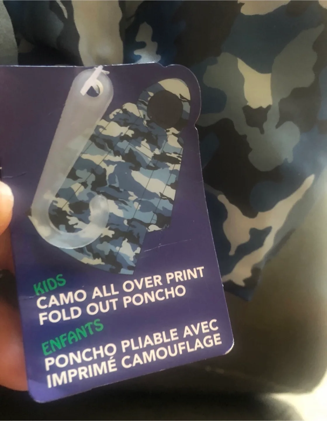 Kids Camo Fold Out Poncho - New thumbnail