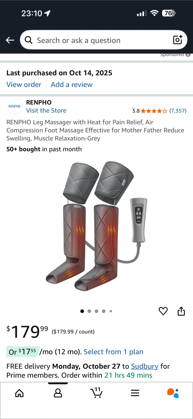 RENPHO Leg Massager with Heat - Like New!