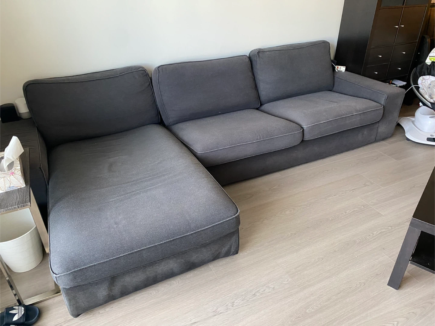 IKEA Kivik 3-Seat Sofa with Chaise - Grey