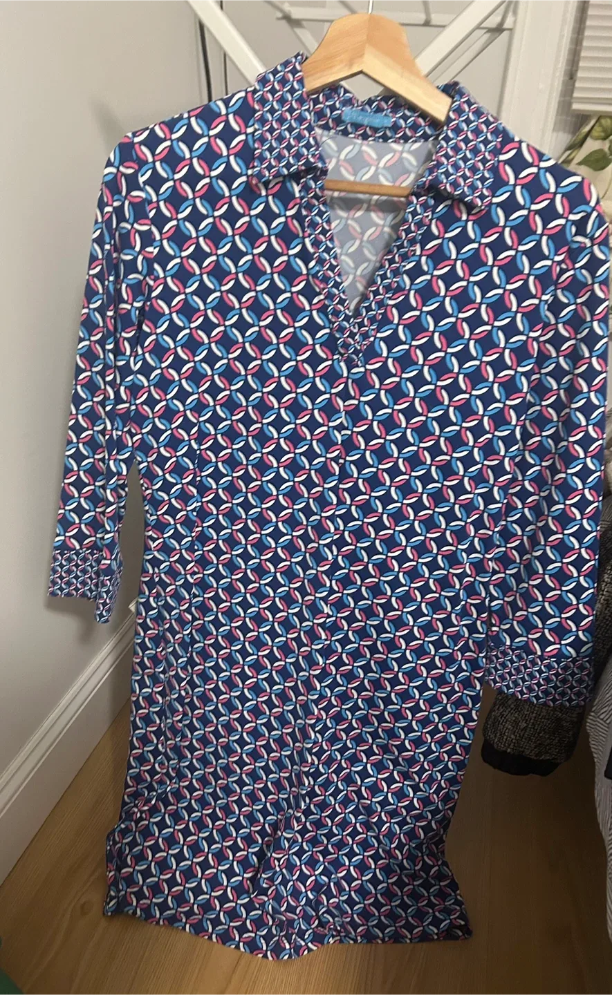 J M Laughing Navy Patterned Dress thumbnail