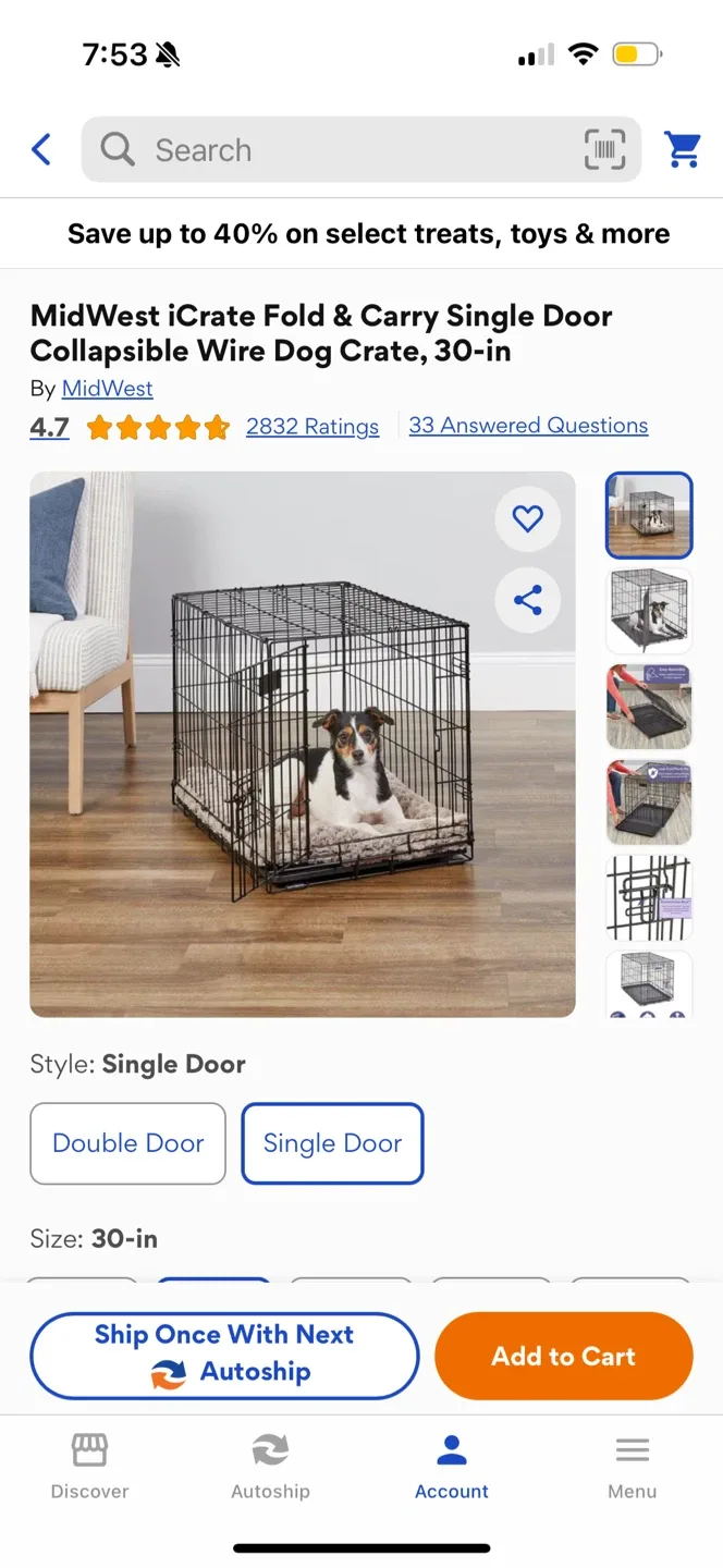 MidWest iCrate Fold & Carry Single Door - 30-in image indicator(5)