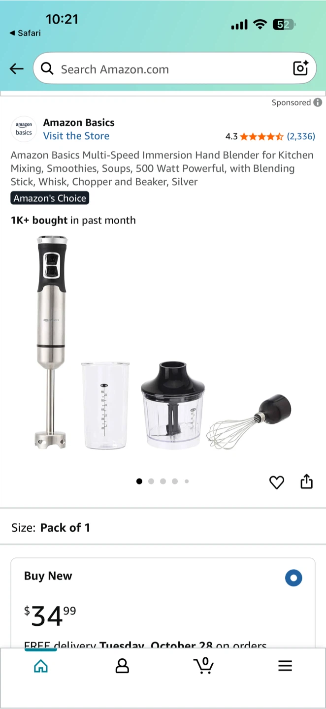 Amazon Basics Immersion Hand Blender Set - photo 2