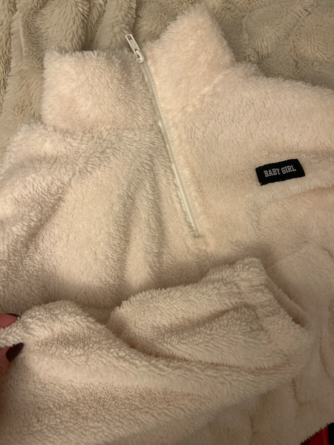 Baby Girl Cream Fleece Pullover - photo 3