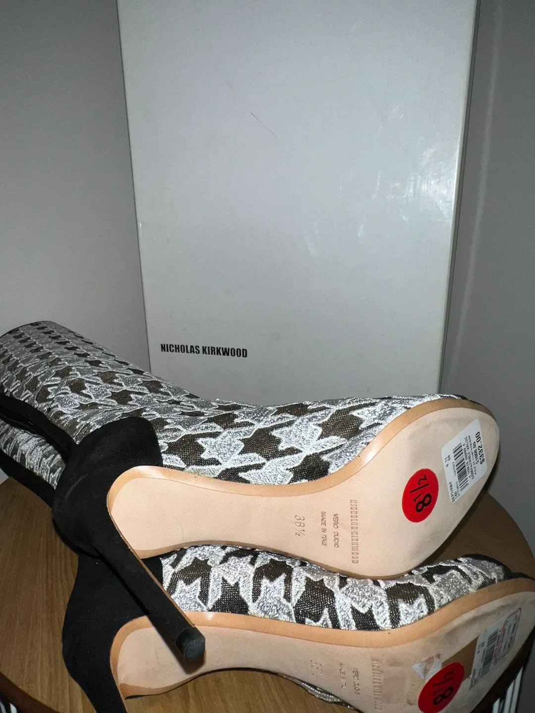 Nicholas Kirkwood Houndstooth Boots - Size 38.5 image indicator(6)