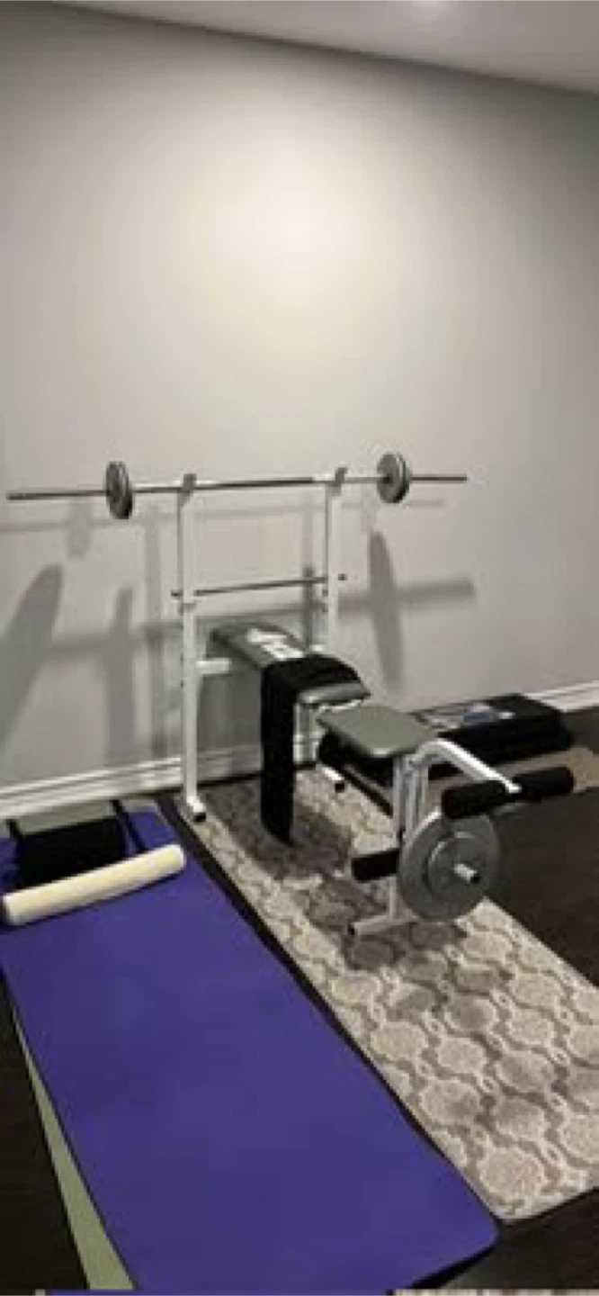 Weider 128 Bench & Standard Cast Iron Weight Set - photo 2