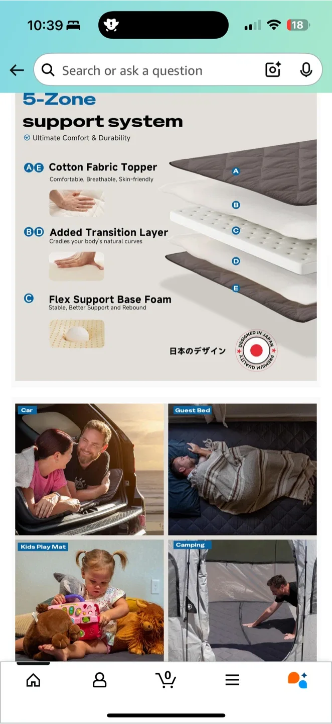 Aircliff Japanese Floor Futon Mattress – Full Size (Dark Grey) image indicator(4)