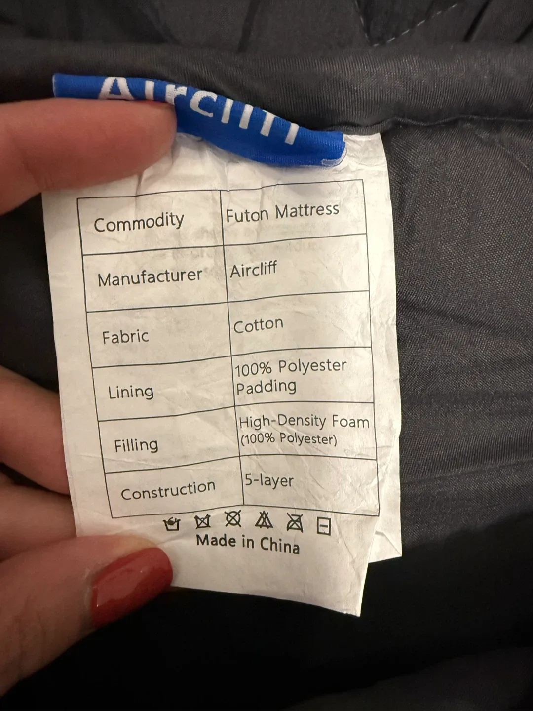 Aircliff Japanese Floor Futon Mattress – Full Size (Dark Grey) image indicator(9)