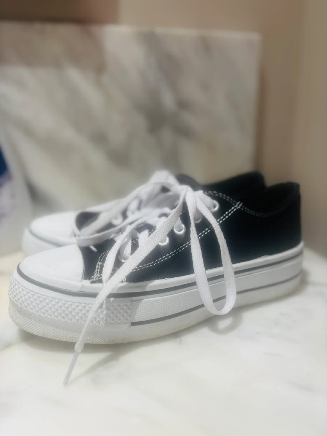Black & White Platform Sneakers