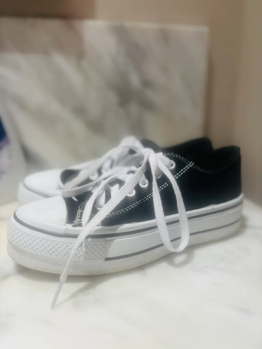 Black & White Platform Sneakers