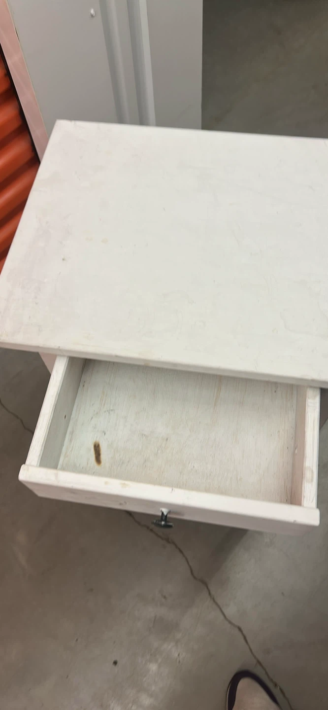 Ikea White Wooden Side Table with Drawer