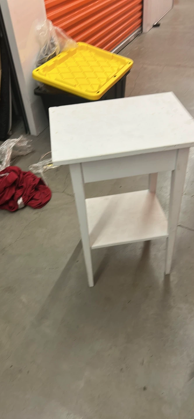 Ikea White Wooden Side Table with Drawer - photo 3