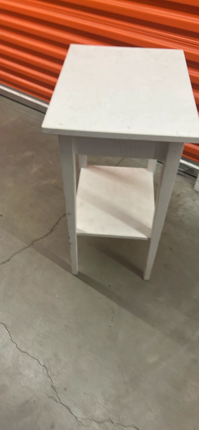 Ikea White Wooden Side Table with Drawer - photo 4