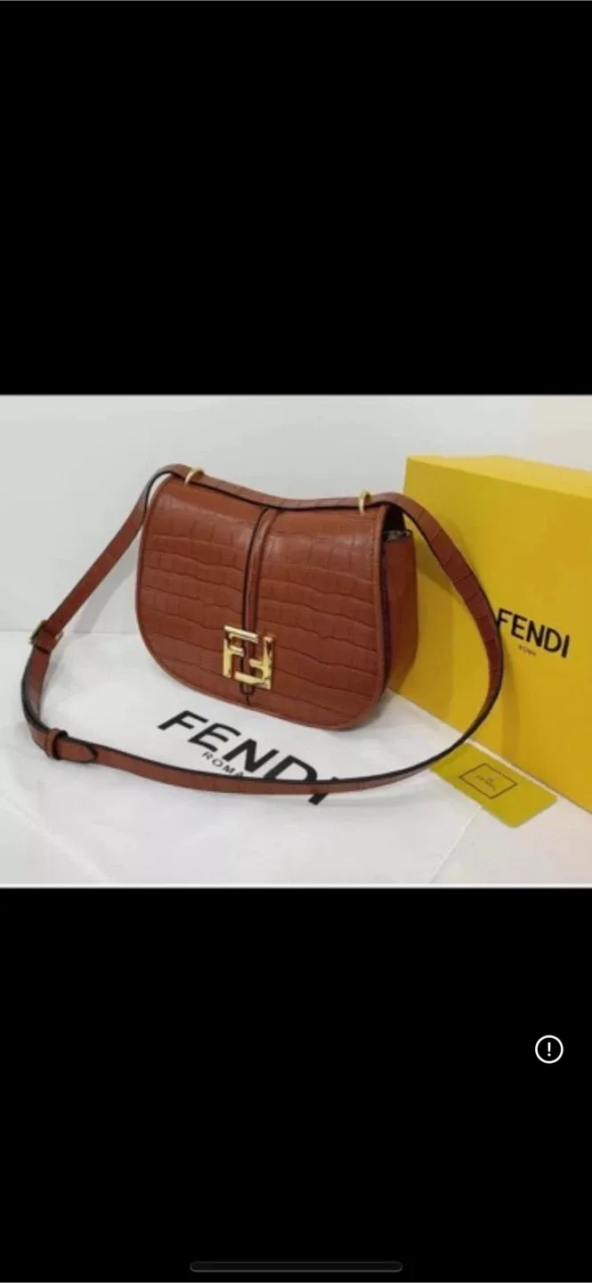 Fendi Roma Brown Leather Shoulder Bag