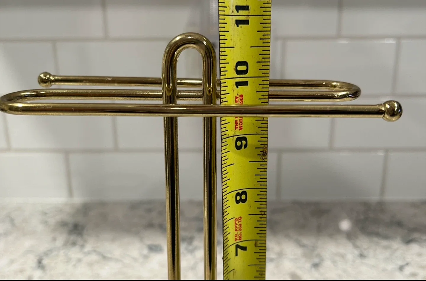 Gold Tone Towel Holder Stand image indicator(4)