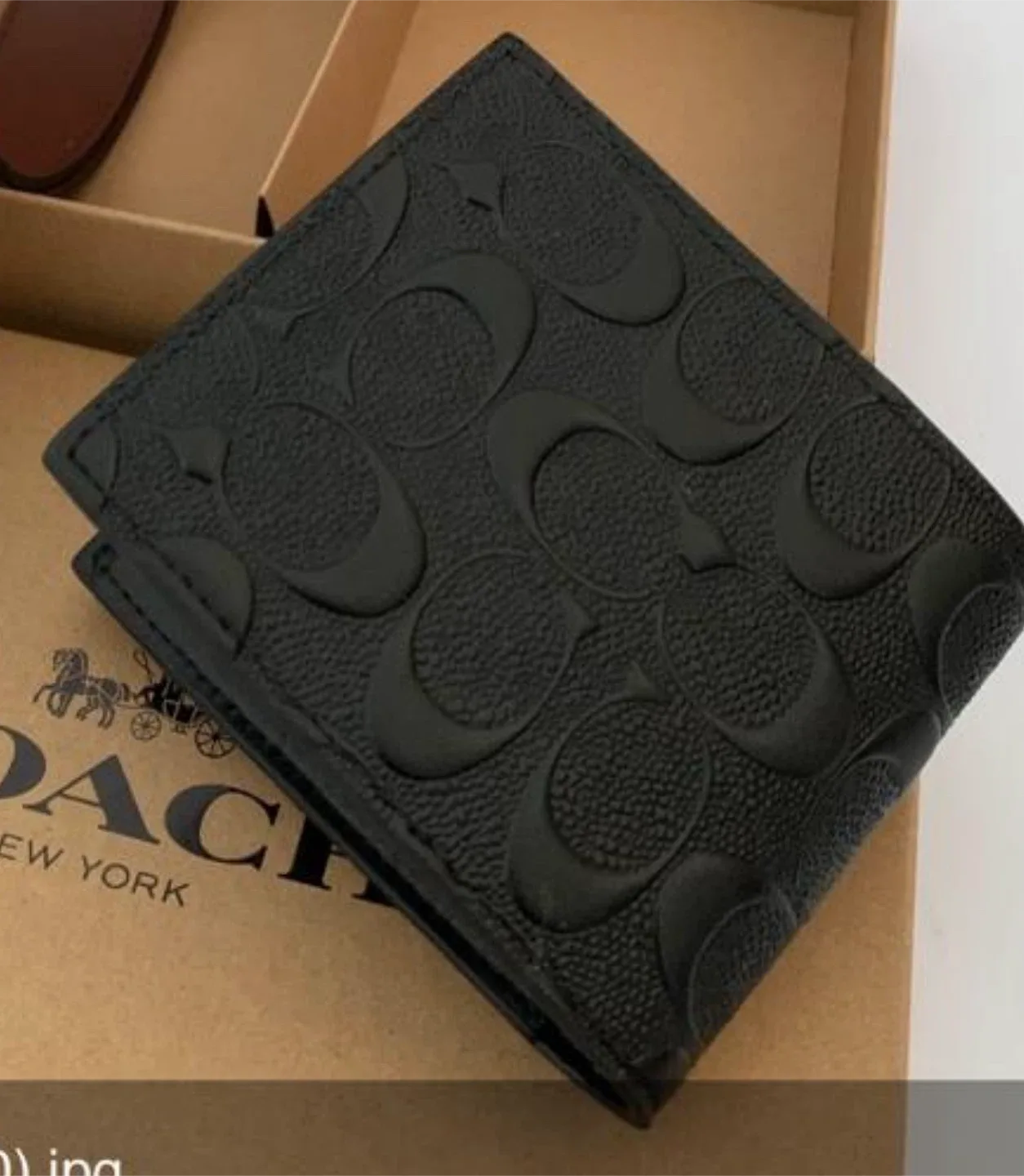 Coach Black Leather Wallet - New in Box thumbnail