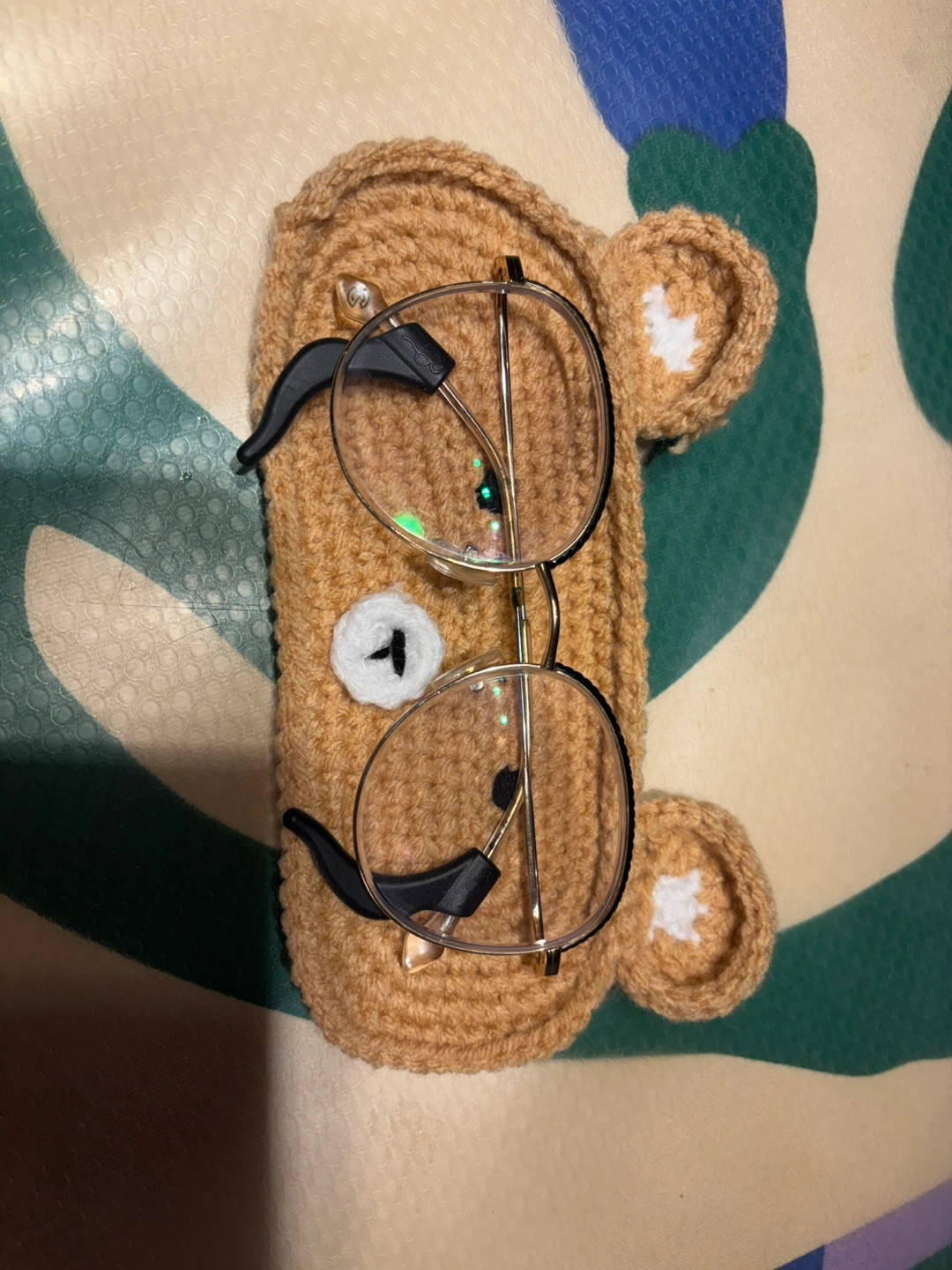 Handmade Crochet Bear Glasses Case